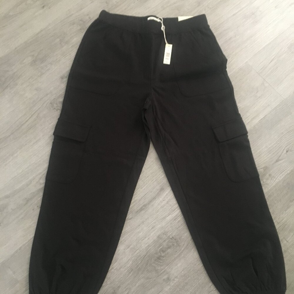 Max Studio London Black Ponte Knit Cargo Jogger Sz L NWT - Picture 7 of 7